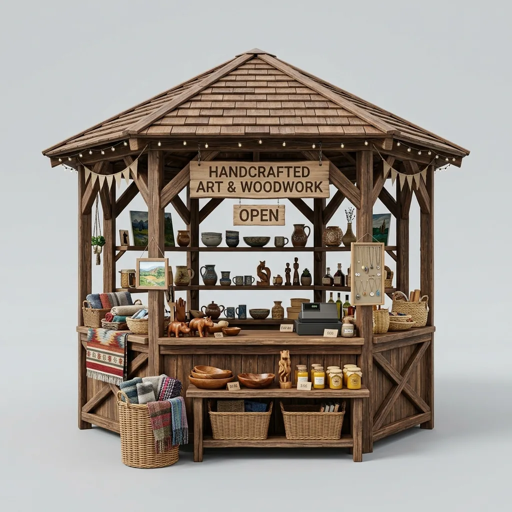 Houten kiosk voor markten huren in Cagliari